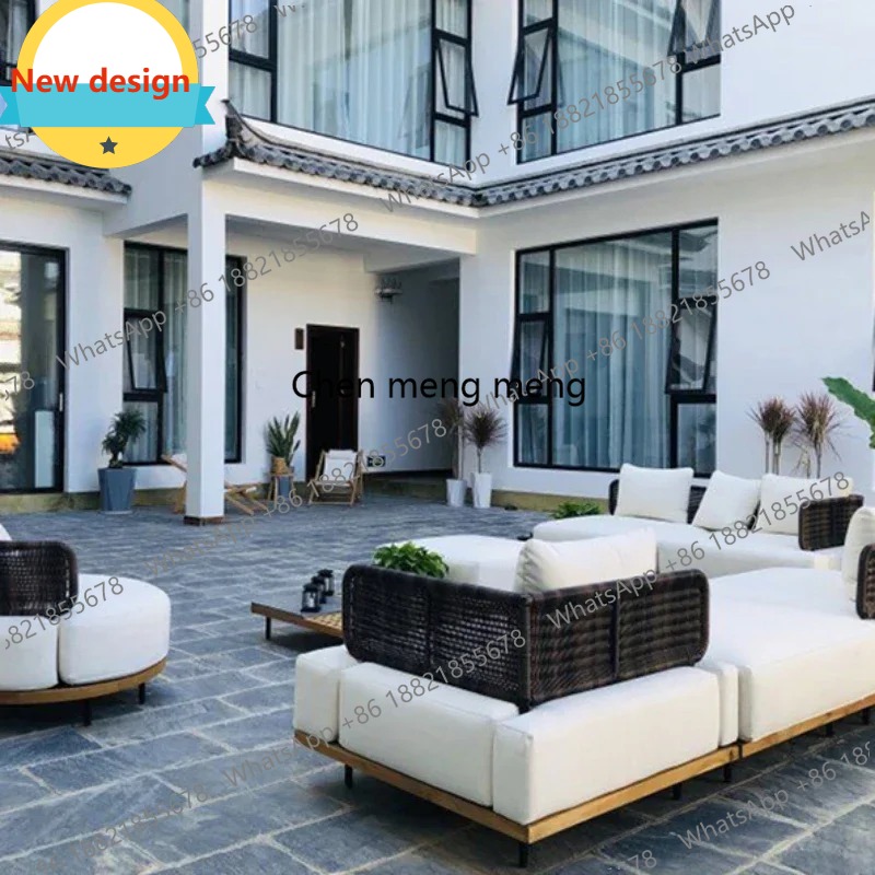 Outdoor Furniture Japanese Style - โซฟาสวนไม้สักสไตล์ญี่ปุ่น D80 เรียบง่าย หรูหรา ดีไซน์ย้อนยุค โซฟาสวนดีไซน์เนอร์สุดหรู