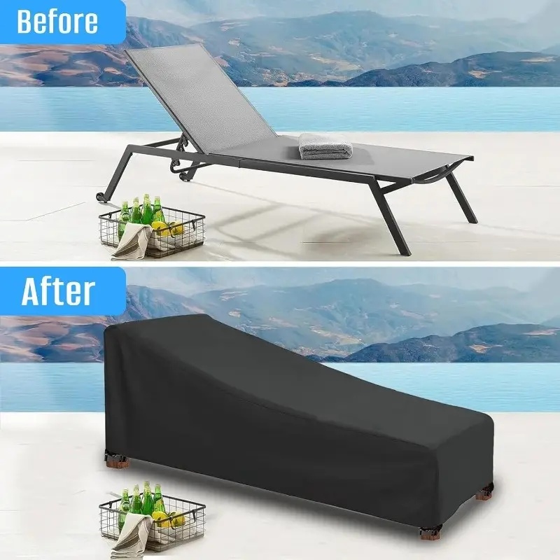 Outdoor Furniture Heavy - ผ้าคลุมเก้าอี้พักผ่อนกลางแจ้งแบบหนาพิเศษ - ผ้าอ็อกซ์ฟอร์ดทนทาน ป้องกันได้ทุกฤดู สำหรับลานบ้านและริมสระน้ำ ผ้าคลุมเฟอร์นิเจอร์ลานบ้าน