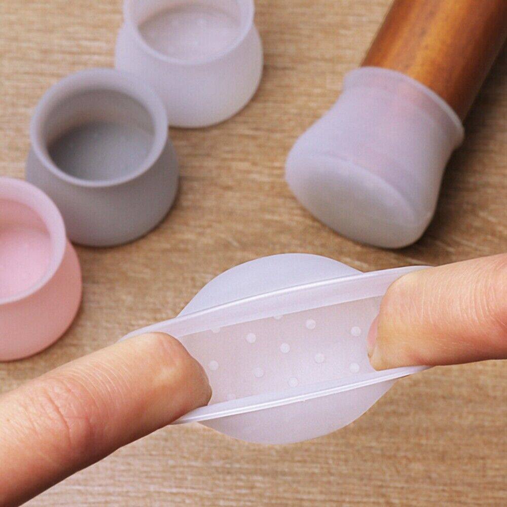 Outdoor Furniture Leg Protectors - 20 ชิ้นเก้าอี้ป้องกันพื้นซิลิโคนสีเทาเก้าอี้ขาหมวกป้องกันขาโต๊ะแผ่น