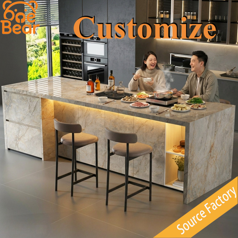 Outdoor Furniture Easy To Clean - ท็อปเคาน์เตอร์หินอ่อนทรงสี่เหลี่ยม แผ่นหินหนา ทำความสะอาดง่าย สำหรับห้องครัวในบ้านและพื้นที่ทำบาร์บีคิวกลางแจ้ง