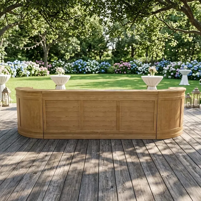 Outdoor Furniture Easy To Clean - โต๊ะบาร์กลางแจ้งไม้เนื้อแข็ง ทันสมัย กันน้ำ เฟอร์นิเจอร์เชิงพาณิชย์ ทนทาน ทำความสะอาดง่าย