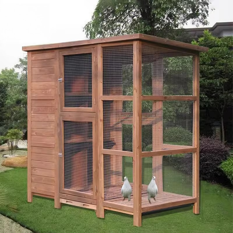 Outdoor Furniture Easy To Clean - กรงนกไม้ขนาดใหญ่สำหรับกลางแจ้ง ปรับแต่งได้ ทำความสะอาดง่าย เหมาะสำหรับนกแก้ว นกขนาดเล็ก เฟอร์นิเจอร์สำหรับสัตว์เลี้ยง
