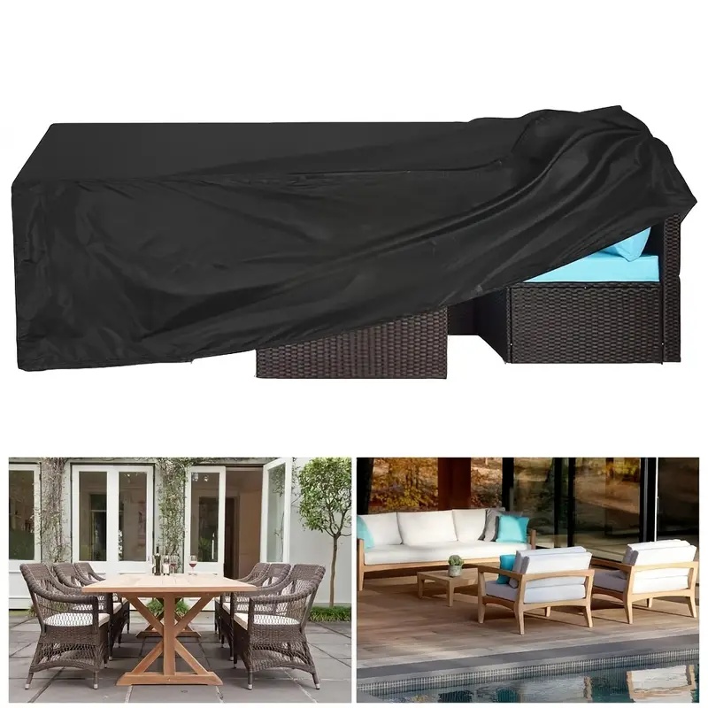 Outdoor Furniture Heavy - ผ้าคลุมเฟอร์นิเจอร์สวนกันลมอย่างดี - ทนทานต่อรังสียูวี ผลิตจากผ้าโพลีเอสเตอร์อ็อกซ์ฟอร์ด สำหรับปกป้องโซฟาหวายกลางแจ้ง