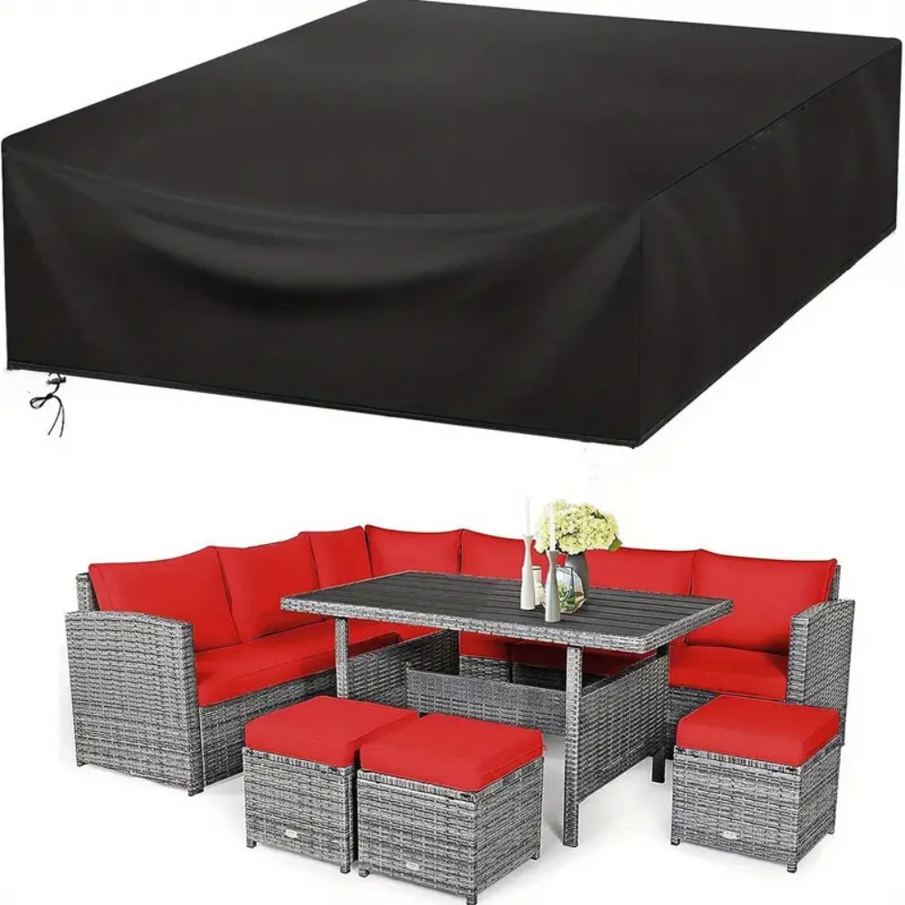 Outdoor Furniture Table - (ความยาว 102-137 นิ้ว) ขนาดลานกลางแจ้งสวนกันน้ําชุดเฟอร์นิเจอร์ชุดฝนและหิมะชุดเก้าอี้โซฟาโต๊ะเก้าอี้ฝุ่น
