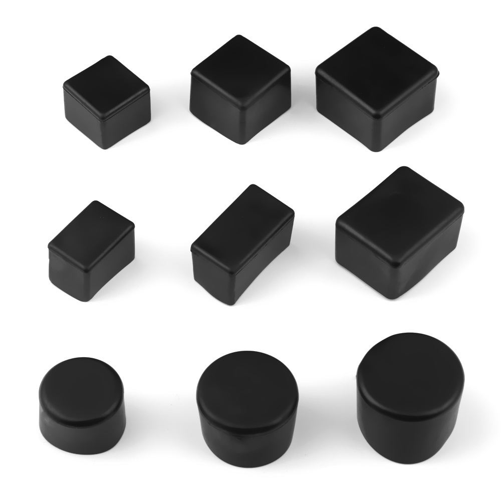 Outdoor Furniture Leg Protectors - ที่ครอบขาเก้าอี้ซิลิโคนทรงสี่เหลี่ยม4ชิ้น, ผ้าคลุมกันฝุ่นบนโต๊ะกันฝุ่นถุงเท้าแผ่นป้องกันพื้นแผ่นรองท่อปลั๊กขาเฟอร์นิเจอร์ขาปรับระดับเท้า