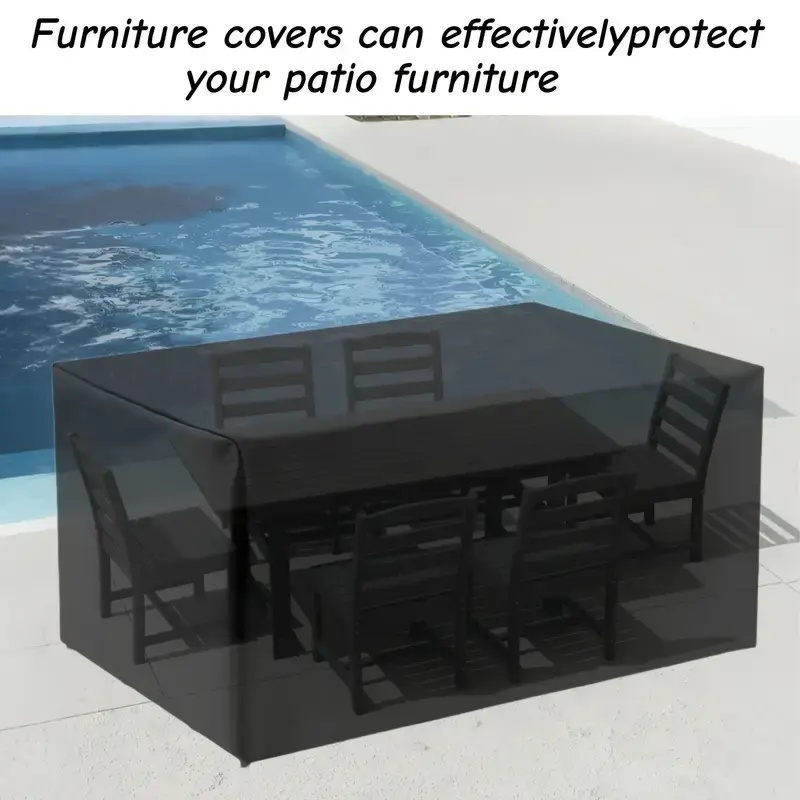 Outdoor Furniture Heavy - ผ้าคลุมเฟอร์นิเจอร์สวนกันลมอย่างดี - ทนทานต่อรังสียูวี ผลิตจากผ้าโพลีเอสเตอร์อ็อกซ์ฟอร์ด สำหรับปกป้องโซฟาหวายกลางแจ้ง