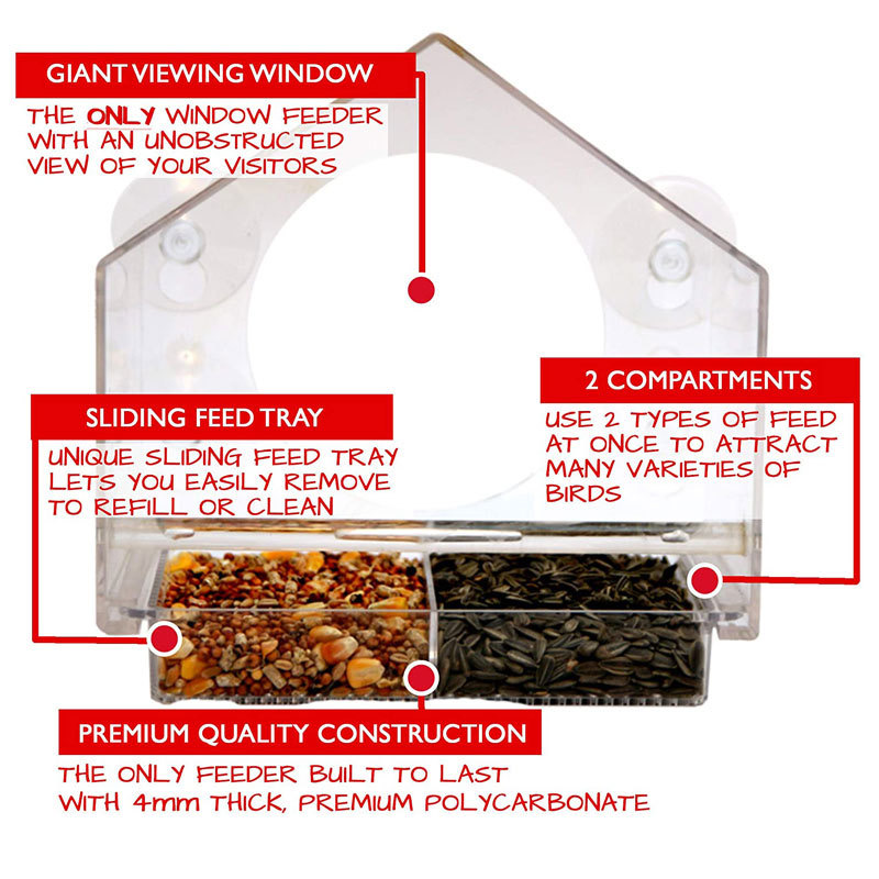 ที่ให้อาหารนกอะคริลิกใสทรงสี่เ - Outdoor Furniture Easy To Clean บทวิจารณ์และราคา