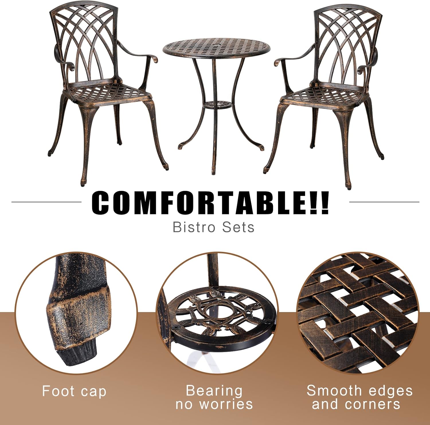ชุดบิสโทรกลางแจ้ง 3 ชิ้น ทำจาก - Outdoor Furniture Table บทวิจารณ์และราคา