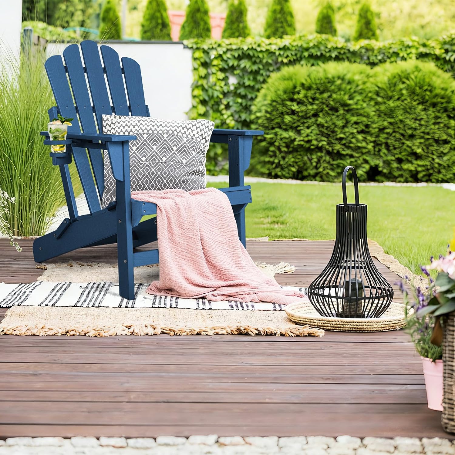 เก้าอี้ Adirondack พับได้ขนาดใ - Outdoor Furniture Easy To Clean บทวิจารณ์และราคา