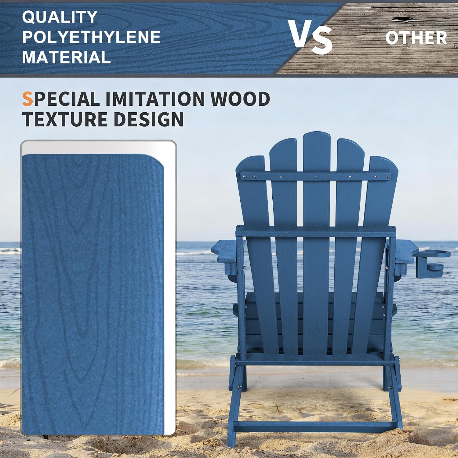 เก้าอี้ Adirondack พับได้ขนาดใ - Outdoor Furniture Easy To Clean บทวิจารณ์และราคา